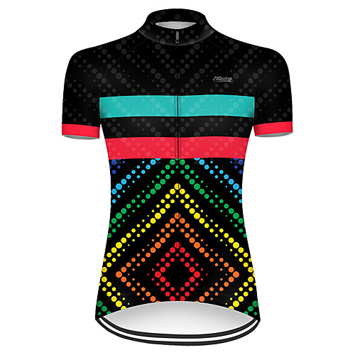 

21Grams Women's Short Sleeve Cycling Jersey Nylon Black / Red Polka Dot Gradient Bike Jersey Top Mountain Bike MTB Road Bike Cycling Quick Dry Breathable Sports Clothing Apparel / Micro-elastic