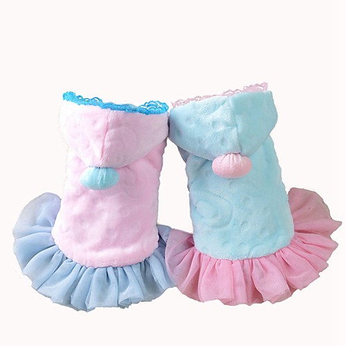 

Dog Dress Princess Casual / Daily Dog Clothes Puppy Clothes Dog Outfits Blue Pink Costume for Girl and Boy Dog Cotton XS S M L XL