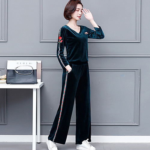 

Women's 2-Piece Velour Tracksuit Running T-Shirt With Pants 2pcs Yoga Running Pilates Warm Breathability Wearable Sportswear Animal Plus Size Tracksuit Clothing Suit Long Sleeve Activewear Stretchy