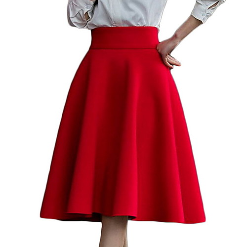 

Women's Swing Skirts - Solid Colored Wine Black Red S M L