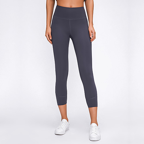 

Women's High Waist Yoga Pants Fashion Black Purple Green Brown Gray Elastane Running Fitness Gym Workout 3/4 Tights Sport Activewear Breathable Tummy Control Butt Lift Moisture Wicking High Elasticity