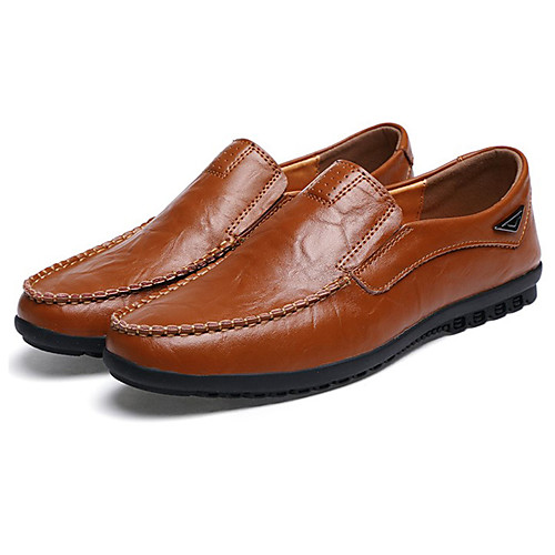 

Men's Summer Casual Daily Loafers & Slip-Ons Cowhide / PU Non-slipping Black / Yellow / Brown