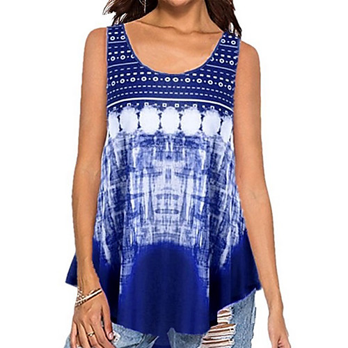 

Women's Tie Dye Graphic Loose T-shirt Daily Wine / Blue / Purple / Green