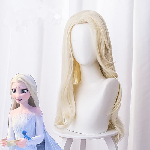 

Cosplay Wig Elsa Frozen II Curly Asymmetrical Wig Very Long Light Blonde Synthetic Hair 26 inch Women's Anime Fashionable Design Cosplay Blonde