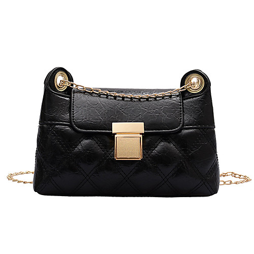 

Women's Chain PU Crossbody Bag 2020 Solid Color Wine / White / Black