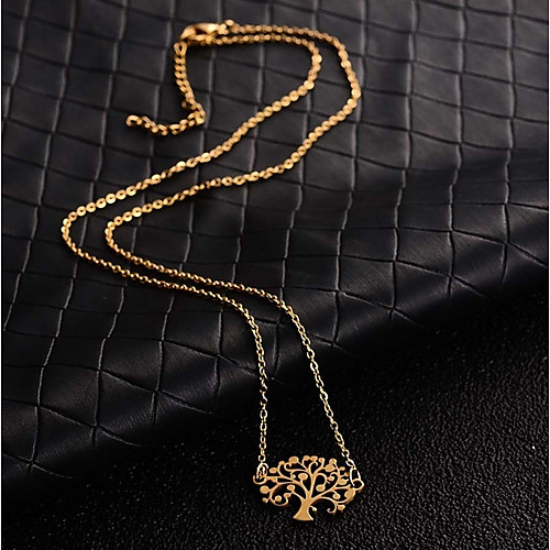 

Women's Necklace Classic Stainless Steel Yellow 46 cm Necklace Jewelry 1pc For Party Gift