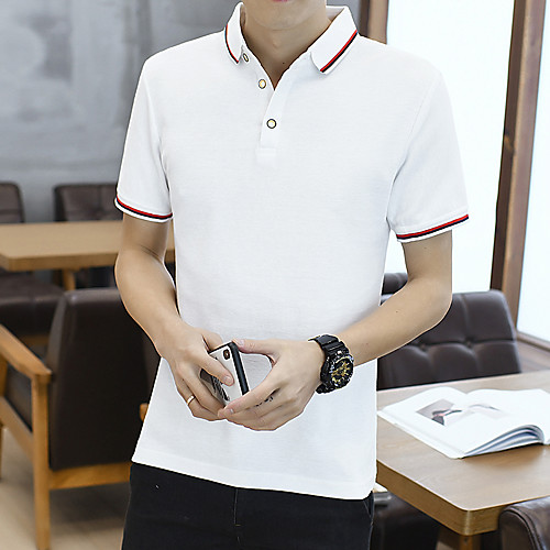 

Men's Solid Colored Slim Polo Business Basic Daily Work Shirt Collar White / Army Green / Navy Blue / Gray / Light Blue / Short Sleeve