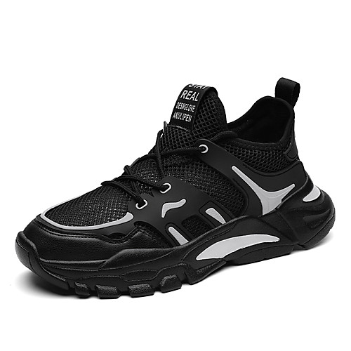 

Men's Fall Sporty / Casual Daily Outdoor Trainers / Athletic Shoes Running Shoes / Walking Shoes Mesh Breathable Non-slipping Shock Absorbing Black / Silver / White / Black / Green Color Block