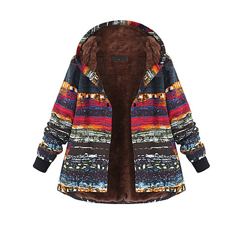 

Women's Winter Parka Color Block Polyester Red S / M / L