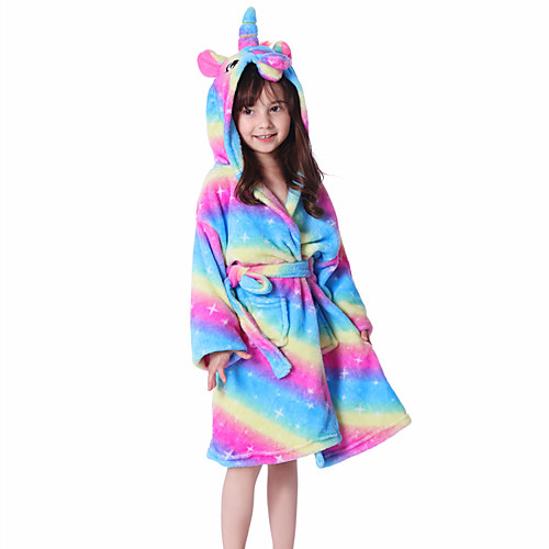 

Kid's Kigurumi Pajamas Bathrobe Oodie Unicorn Flying Horse Onesie Pajamas Flannelette Rainbow Cosplay For Boys and Girls Animal Sleepwear Cartoon Festival / Holiday Costumes