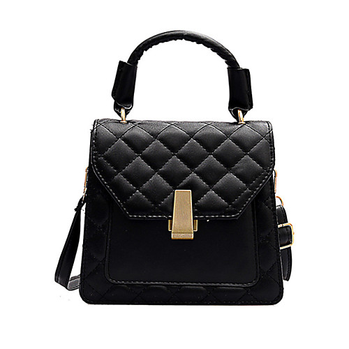 

Women's Polyester / PU Top Handle Bag Solid Color Yellow / White / Black