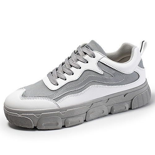 

Men's Fall / Spring & Summer Sporty / Casual Daily Outdoor Trainers / Athletic Shoes Running Shoes / Walking Shoes Mesh Breathable Non-slipping Shock Absorbing Black and White / White / Gray Color