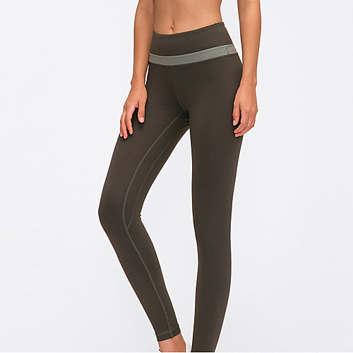 

Women's High Waist Yoga Pants Color Block Black Green Purplish Grey Gray Nylon Running Fitness Gym Workout Tights Leggings Sport Activewear Breathable Tummy Control Butt Lift Moisture Wicking High