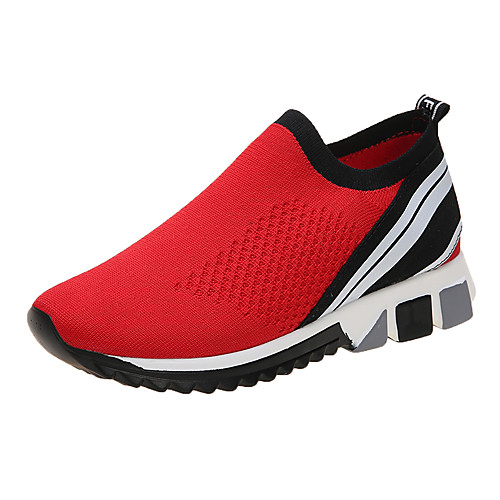 

Women's Trainers / Athletic Shoes 2020 Fall / Spring & Summer Flat Heel Round Toe Casual Minimalism Daily Tissage Volant Walking Shoes White / Yellow / Red