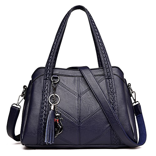 

Women's PU Top Handle Bag Solid Color Wine / Black / Blue