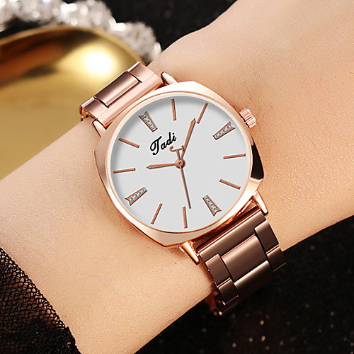 

Ladies Quartz Watches Cubic Zirconia Elegant Fashion Rose Gold Alloy Chinese Quartz White Black Red New Design Imitation Diamond 1 pc Analog One Year Battery Life