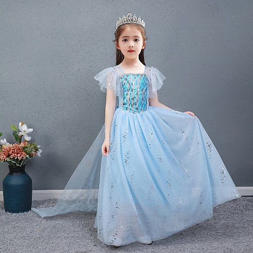 

Frozen Princess Dress Girls' Movie Cosplay Vacation Dress Halloween Christmas Purple Blue Pink Dress Christmas Halloween