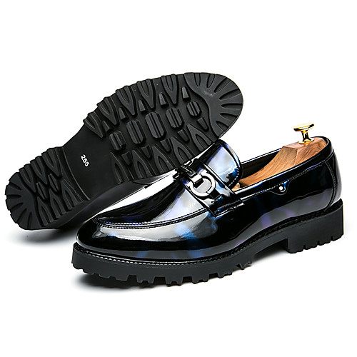 

Men's Fall Business Party & Evening Loafers & Slip-Ons Walking Shoes PU Breathable Non-slipping Wear Proof Black / Red / Blue