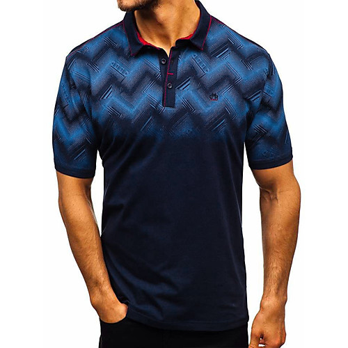 

Men's Solid Colored Black & Red Patchwork Polo Basic Daily Work White / Black / Blue / Red