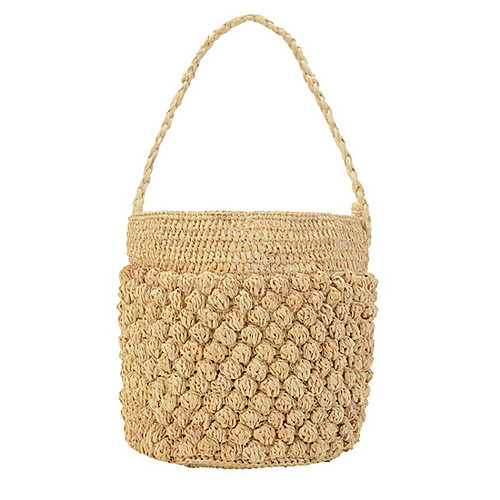 

Women's Straw Top Handle Bag Solid Color Yellow