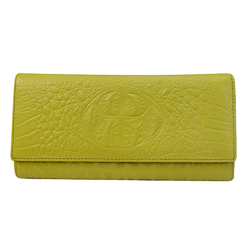 

Women's Cowhide Wallet Crocodile Camel / Yellow