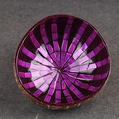 

Colorful Peacock Coconut Shell Bowl Dishes Handmade Paint Craft Art Snacks Bowl D13.5 H5.7cm