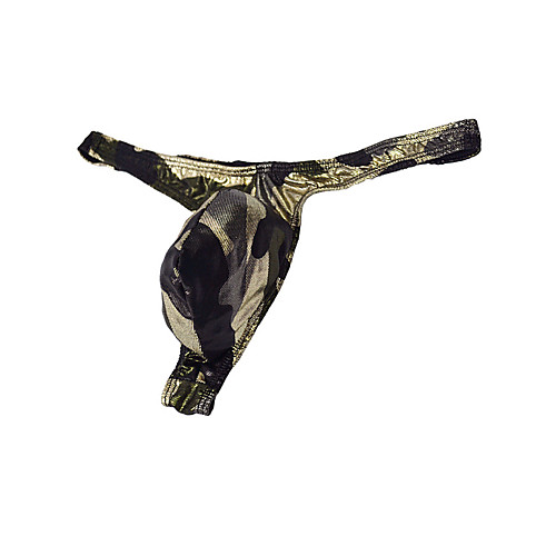 

Men's Print G-string Underwear - Normal Low Waist Gold Silver Brown One-Size