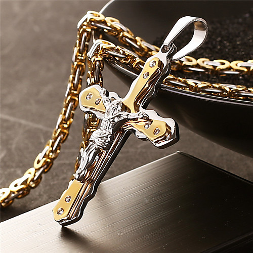

Men's Necklace Crossover Artistic Classic Titanium Steel Gold 55 cm Necklace Jewelry 1pc For Anniversary Street Festival
