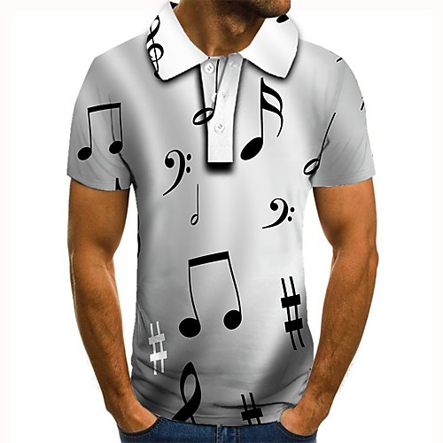 

Men's 3D Polo Basic Daily Shirt Collar Gray / Short Sleeve