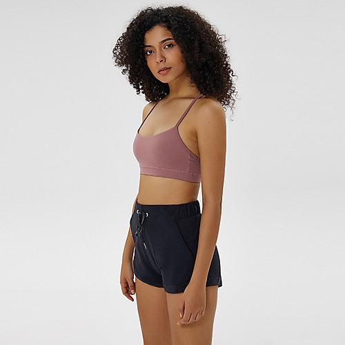 

Women's Sports Bra Light Support Wireless Solid Color White Black Army Green Light Grey Gray Nylon Yoga Running Fitness Top Sport Activewear Breathable Quick Dry Comfortable Freedom Stretchy