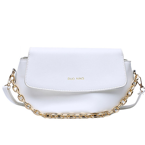 

Women's Chain Polyester / PU Top Handle Bag Solid Color Yellow / Blushing Pink / White