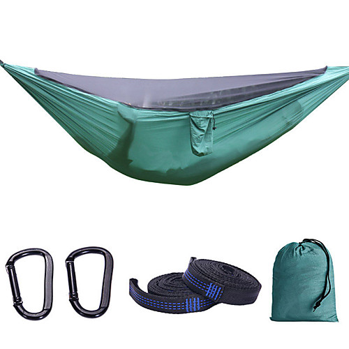 

Camping Hammock with Mosquito Net Outdoor Portable Breathable Anti-Mosquito Ultra Light (UL) Foldable Parachute Nylon with Carabiners and Tree Straps for 2 person Camping / Hiking Hunting Fishing