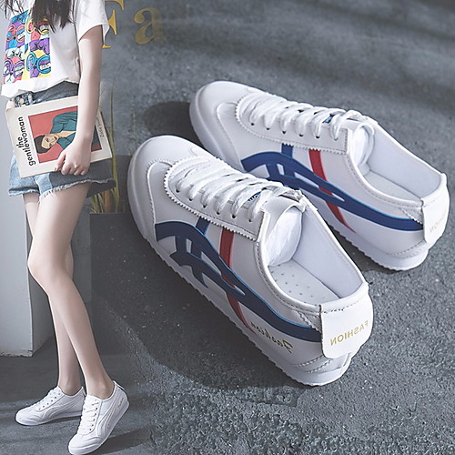 

Women's Trainers / Athletic Shoes Summer Flat Heel Round Toe Daily PU Black / Gold / Blue