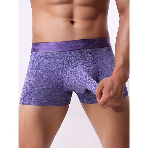 

Men's Basic Boxers Underwear - Normal Low Waist Black Blue Purple S M L