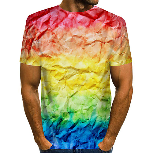 

Love wins Men's 3D Sun Flower Print T-shirt Basic Exaggerated Daily Rainbow