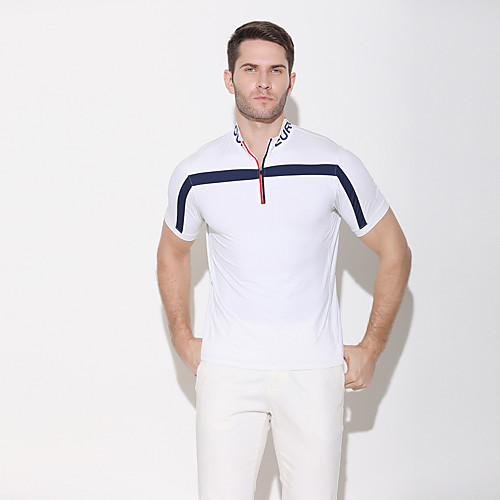 

Men's Tennis Golf Tee / T-shirt Polos Shirt Color Block Breathable Quick Dry Soft Autumn / Fall Spring Summer Sports Outdoor / Cotton / Micro-elastic