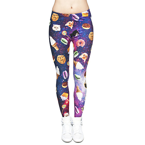 

Women's Yoga Pants 3D Print Purple Elastane Yoga Running Fitness Tights Leggings Sport Activewear Quick Dry Tummy Control Butt Lift Moisture Wicking High Elasticity Skinny