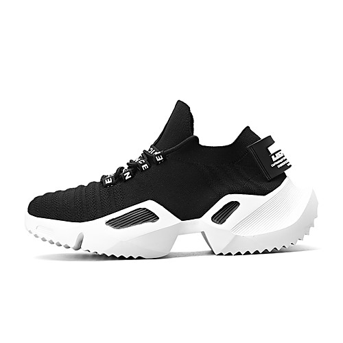 

Men's Fall Daily Outdoor Trainers / Athletic Shoes Running Shoes / Walking Shoes Tissage Volant Breathable Non-slipping Shock Absorbing Black / White / White / Black