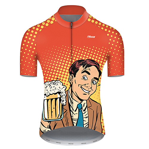 

21Grams Men's Short Sleeve Cycling Jersey Polyester OrangeWhite Polka Dot Gradient Oktoberfest Beer Bike Jersey Top Mountain Bike MTB Road Bike Cycling Breathable Quick Dry Ultraviolet Resistant