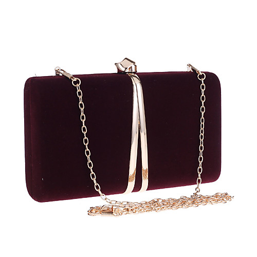 

Women's Chain Polyester Evening Bag Solid Color Wine / Red / Black