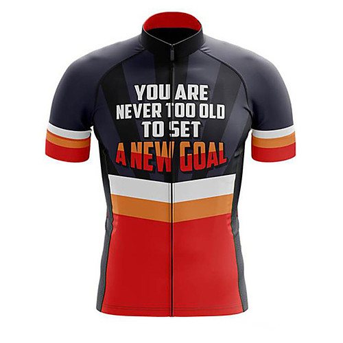 

21Grams Men's Short Sleeve Cycling Jersey Polyester Black / Red Patchwork Bike Jersey Top Mountain Bike MTB Road Bike Cycling UV Resistant Breathable Quick Dry Sports Clothing Apparel / Stretchy