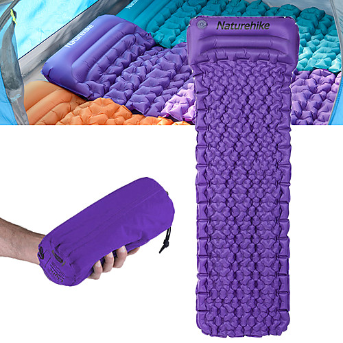 

Naturehike Inflatable Sleeping Pad Air Pad with Pillow Outdoor Camping Portable Moistureproof Ultra Light (UL) Easy to Inflate & Deflate TPU Nylon 185543 cm for 1 person Hunting Fishing Beach