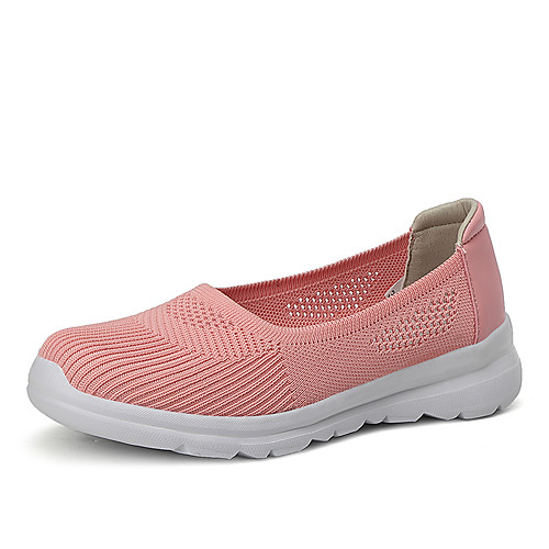 

Women's Loafers & Slip-Ons Spring & Summer Flat Heel Round Toe Sporty Sweet Daily Knit / Elastic Fabric Running Shoes / Walking Shoes Black / Pink / Dark Blue