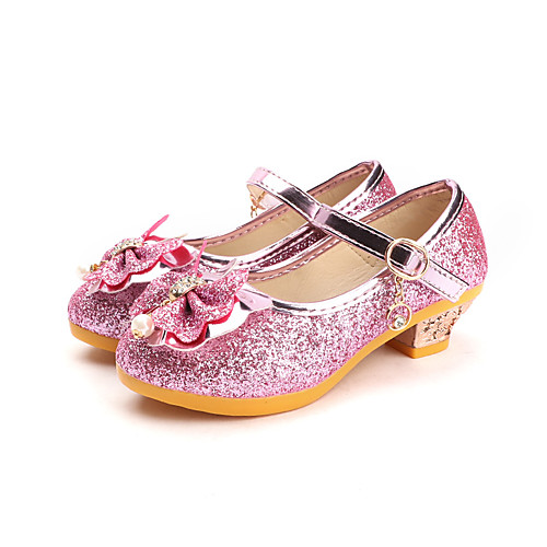 

Girls' Flower Girl Shoes PU Heels Little Kids(4-7ys) Bowknot Red / Pink Summer / Party & Evening
