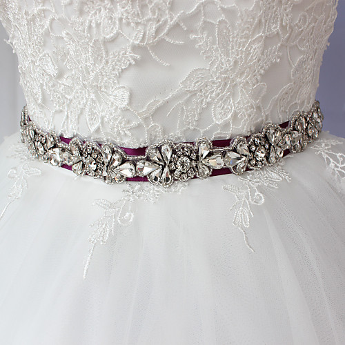 

Satin / Tulle Wedding / Party / Evening Sash With Imitation Pearl / Belt / Appliques Women's Sashes
