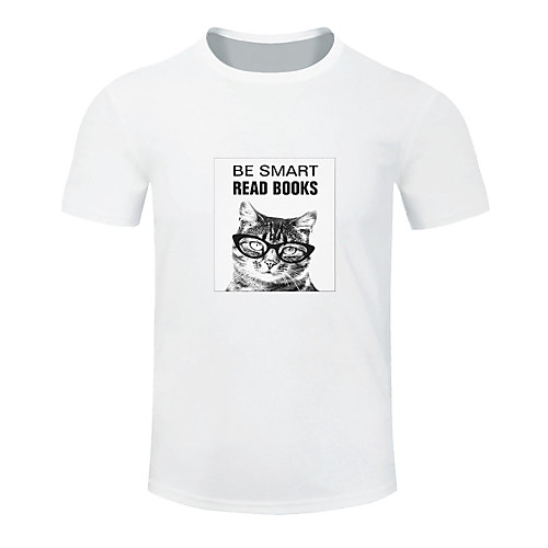 

Men's Short Sleeve Running Shirt Tee Tshirt Top Summer Cotton Moisture Wicking Breathable Soft Gym Workout Running Walking Jogging Sportswear Cat Plus Size White Black Purple Burgundy Green Royal Blue