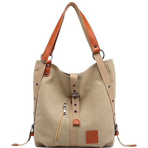 

Women's Zipper Canvas Crossbody Bag Color Block Black / Blue / Khaki