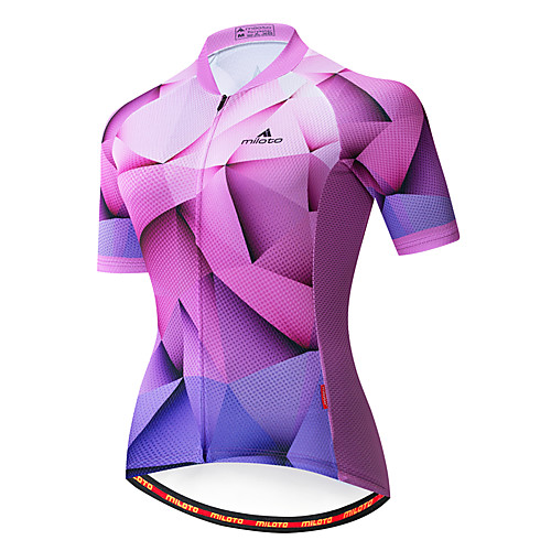 

Miloto Women's Short Sleeve Cycling Jersey Purple Bike Jersey Top Mountain Bike MTB Road Bike Cycling Breathable Quick Dry Sports Clothing Apparel / Stretchy