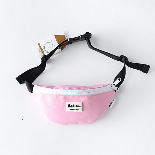 

Unisex Zipper Canvas Fanny Pack Letter Wine / Black / Red