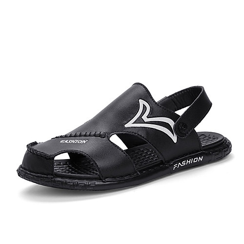 

Men's Summer Casual Daily Sandals PU Non-slipping White / Black